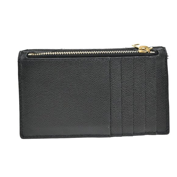 SAINT LAURENT YSL Logo Compact Bifold Wallet Leather Black GHW Italy - Picture 2 of 5